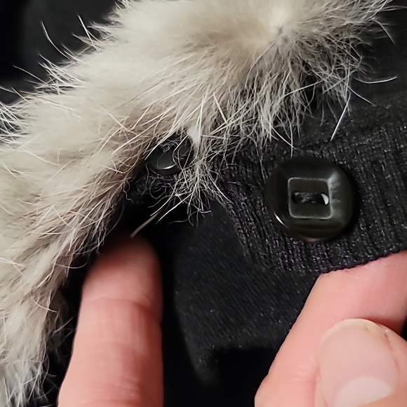 John Paul Richard cardigan ramie blend Sm w rabbit fur collar quiet luxury - Picture 8 of 9